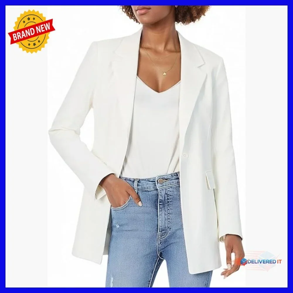 Lightweight Long Sleeve Blazer Regular Fit Office Casual Jacket